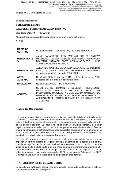 Portada de la Aplicación del Artículo 63A